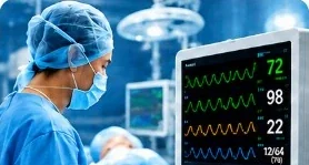 Operating room with vital-sign monitoring
