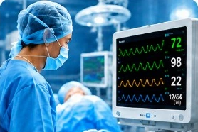 Operationssaal mit Monitoring der Vitalparameter